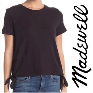 Madewell Black Side Tie Short Sleeve Tee